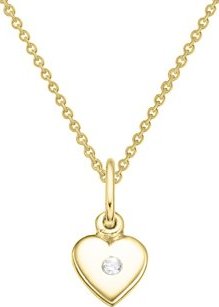 JK Zlatý přívěsek srdíčko s přírodním diamantem 14 kt ZZDE033Z-99-1000