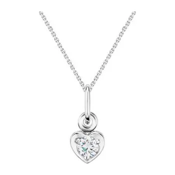 Přívěsek JK Zlatý přívěsek srdíčko s přírodním diamantem Diamant přírodní 14 kt 0,06 ct (2,50 mm) ZZCS005B-99-1000