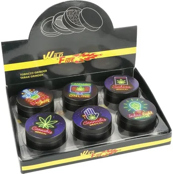 Drtič tabáku kovový WildFire Neon, 50mm