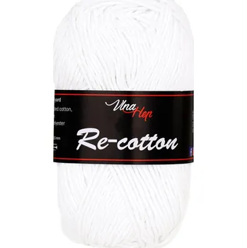 Příze Vlna-hep Příze Re-Cotton - recyklovaná bavlna Re-Cotton: 81002 Bílá