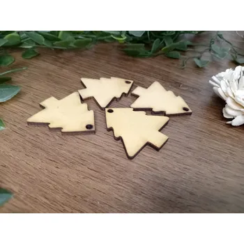 Vánoční dekorace Vánoční stromek ze dřeva - Dekorace na zavěšení 10 ks