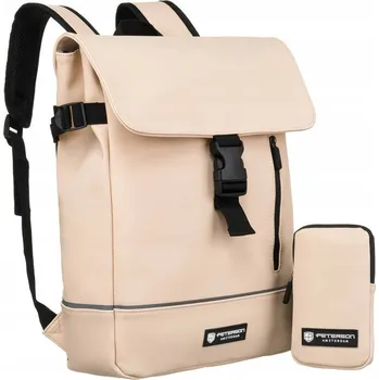 Městský batoh Pevný městský batoh ze syntetického materiálu s pouzdrem v ceně Barva: Béžová