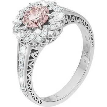 Prsten JK Zlatý prsten s růžovým a čirými přírodními diamanty Velikost prstenu: 46 Diamant 18 kt XPDI194B-46-3000