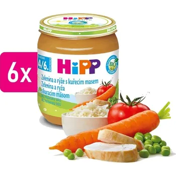 Dětská výživa HiPP BIO Zelenina a rýže s kuřecím masem 6x125g