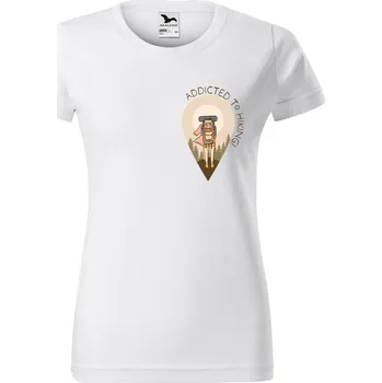 Dámské tričko DOBRÝ TRIKO Dámské tričko Addicted to hiking Barva: Bílá, Velikost: 3XL