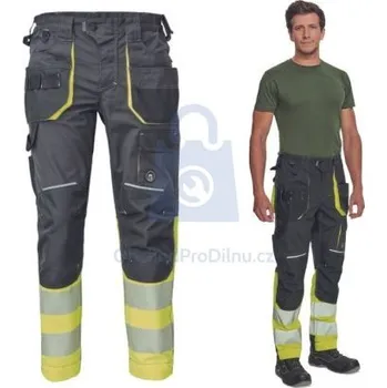 montérky Kalhoty pracovní do pasu SHELDON HV DW, CERVA antracit/žlutá, 60, balení 1 ks