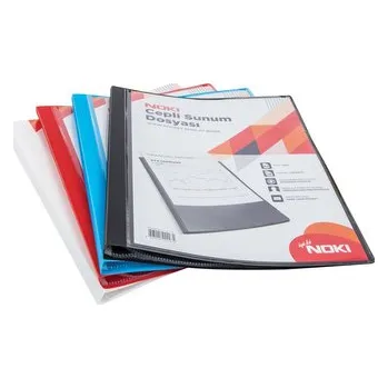 Archivační box Noki, Katalogová kniha, 10 kapes, PP, A4, s přední kapsou, černá