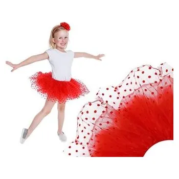 Karnevalový kostým Dětský párty převlek - sukýnka "tutu" červená s puntíky