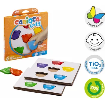 Pastelka Carioca voskovky Baby Teddy 1+, krabička, 6 ks