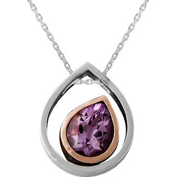 Přívěsek JK Zlatý přívěsek kapka s přírodním ametystem Ametyst 14 kt ZZVO082D-99-0800