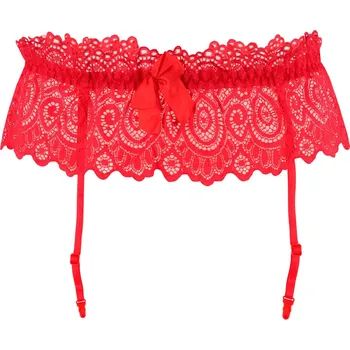 Kalhotky Floriana sexy podvazkový pás kovová ozdoba 9943 L červená