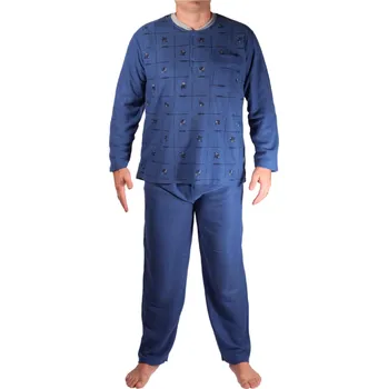 Pánské pyžamo Karel froté pyžamo pánské 3F-785-27 XL modrá