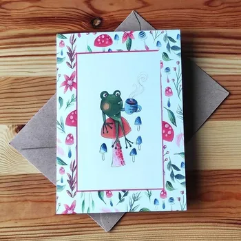 Přání s obálkou 120x170 mm - Dáme kafe!