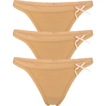 Kalhotky Jola dámská tanga bavlna - 3bal. L béžová