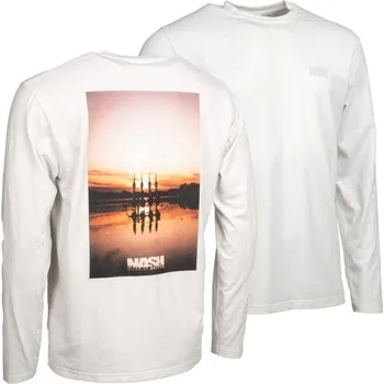 Pánské tričko Nash Tričko Make It Happen Sunset Long Sleeve T-Shirt Ecru Velikost: S
