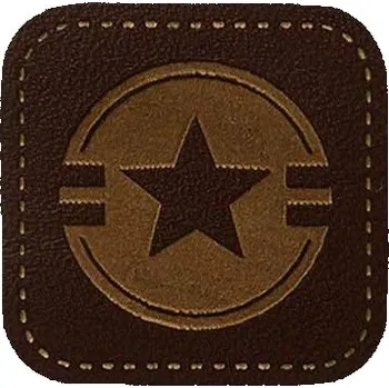 Nášivka Nažehlovačka Hvězda v koženém vzhledu 3 x 3 cm Monoquick