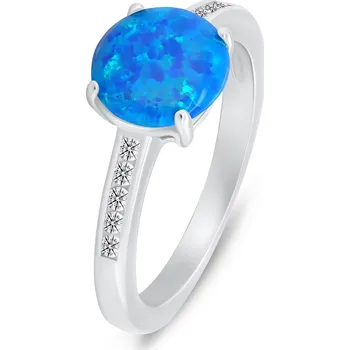 Prsten Brilio Silver Půvabný stříbrný prsten s opálem a zirkony RI107WB 60 mm + 2 měsíce na vrácení zboží