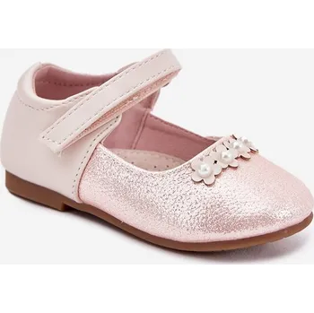 Dámské baleríny EVENTO Dětské Baleríny Na Suchý Zip S Květinami Růžové Nikione EVENTO bílá 3334668