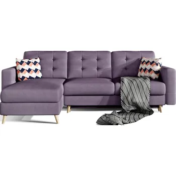 Sedací souprava Rohová rozkládací sedací souprava ASGARD L 248 cm Soro 65/Zigzag 60 fialová univerzální