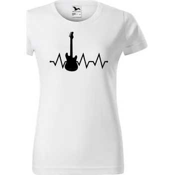 Dámské tričko DOBRÝ TRIKO Dámské tričko s potiskem Tep kytara Barva: Bílá, Velikost: 3XL