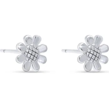 Náušnice Stříbrné náušnice pecky s květinami 3602