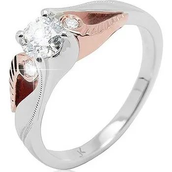 Prsten JK Zlatý prsten s přírodními diamanty Velikost prstenu: 46 Diamant 14 kt 0,44 ct (4,80 mm) ZPDI032D-46-1000