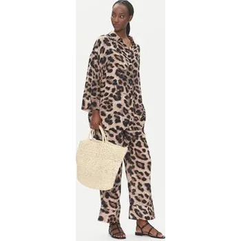 Dámské kalhoty LOLA CASADEMUNT Kalhoty z materiálu LS2514018 Hnědá Relaxed Fit XS