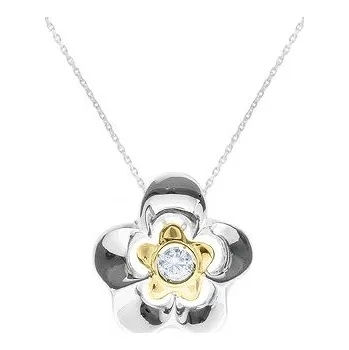 Přívěsek JK Zlatý přívěsek kytička s přírodním diamantem Diamant 14 kt 0,05 ct (2,30 mm) ZZDI011E-99-1000