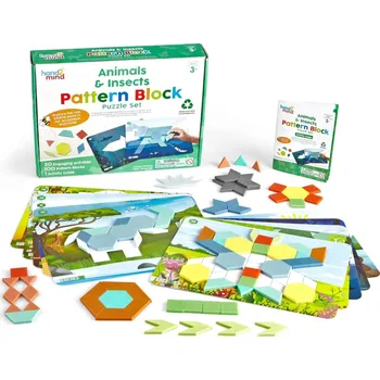 Dětská vědecká sada Geometrické tvary pro sestavení obrázků zvířat a hmyzu
