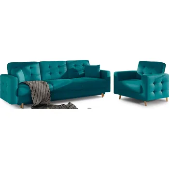 Sedací souprava Sedací souprava ASGARD 3+1 Mat Velvet 75 zelená