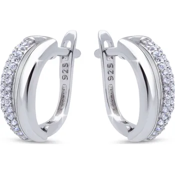 Náušnice Biju 3592 Stříbrné náušnice kruhy se zirkony