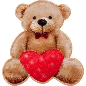 Nášivka Nažehlovačka Medvídek se srdíčkem 5,4 x 5,1 cm Monoquick