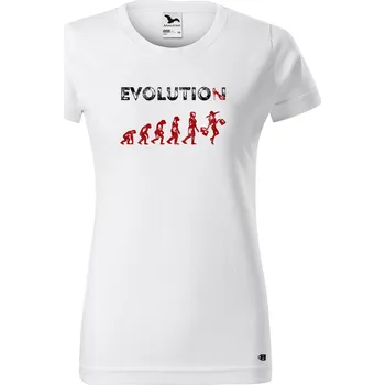 Dámské tričko Dámské tričko s potiskem Evoluce nákupy Barva trička: Bílá - 00, Velikost: 3XL