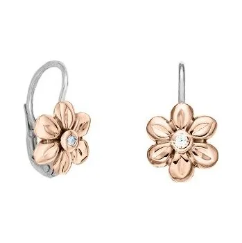 Náušnice JK Zlaté náušnice kytičky s přírodními diamanty Diamant 14 kt ZNDE030D-03-1000