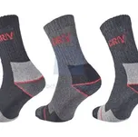 Ponožky pracovní balení 3 ks CHERTAN, CRV tm.šedá/černá/červená, 45-46, balení 1 bal