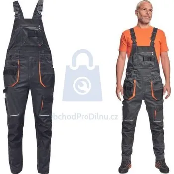 montérky Kalhoty pracovní s laclem EMERTON PLUS, CERVA antracit, 58, balení 1 ks
