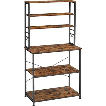 Obývací pokoj Houseland Policový regál Vasagle Vogues černo hnědý