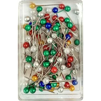 Špendlíky s barevnou hlavičkou 22mm 100 ks