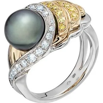 Prsten JK Zlatý prsten s tahitskou perlou a diamanty Velikost prstenu: 46 Diamant 18 kt XPDI191E-46-3000T