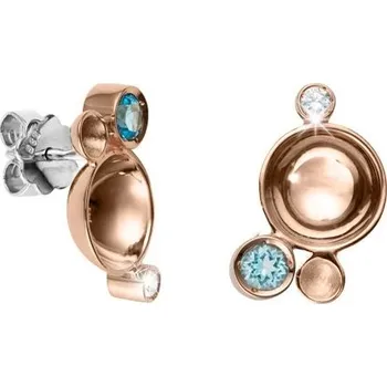 Náušnice JK Zlaté náušnice s přírodními topazy Swiss a diamanty Diamant 14 kt ZNPL062G-01-1200