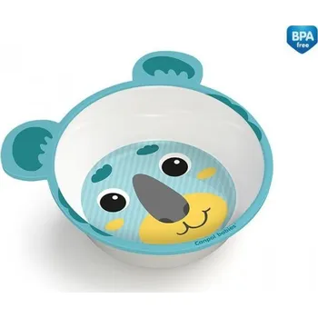 dětská jídelní sada CANPOL BABIES Melaminová miska protiskluzová s oušky HELLO LITTLE 490 ml zelená