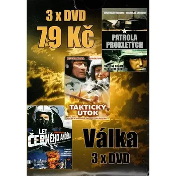 DVD film 3x DVD Válka - Let černého anděla / Taktický útok / patrola prokletých ( pošetky ) DVD
