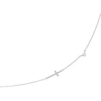 Náramek Zlatnictví Helios Náramek s křížkem z bílého zlata