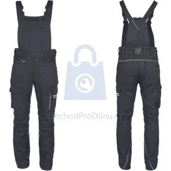 montérky Kalhoty pracovní s laclem TAURUS, LITZ černá, 48, balení 1 ks