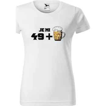 Dámské tričko DOBRÝ TRIKO Dámské tričko s potiskem 49 + pivo Barva: Bílá, Velikost: 3XL