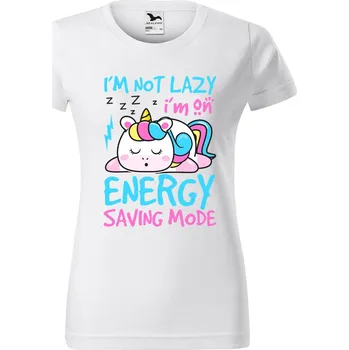 Dámské tričko DOBRÝ TRIKO Dámské tričko s potiskem Not lazy Barva: Bílá, Velikost: 3XL