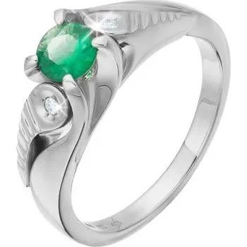 Prsten JK Zlatý prsten s přírodním smaragdem a diamanty Velikost prstenu: 46 Diamant 14 kt ZPDI020B-46-1500