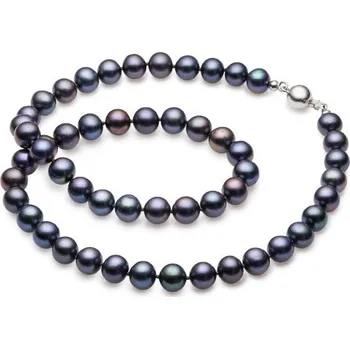 Náhrdelník Palmyra Perlový náhrdelník z přírodních černých perel s uzávěrem z bílého zlata, perly 6 mm Délka náhrdelníku: 42 cm 14 kt ZRPESLC6-B-42