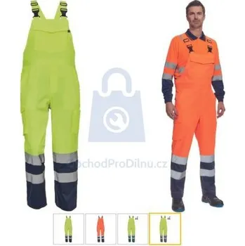 montérky Kalhoty pracovní s laclem LORCA HV, CERVA oranžová/navy, 50, balení 1 ks