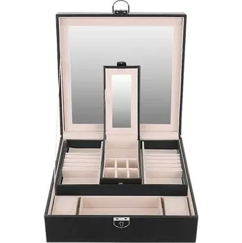 Šperkovnice Šperkovnice se zrcadlem a klíčkem - černá